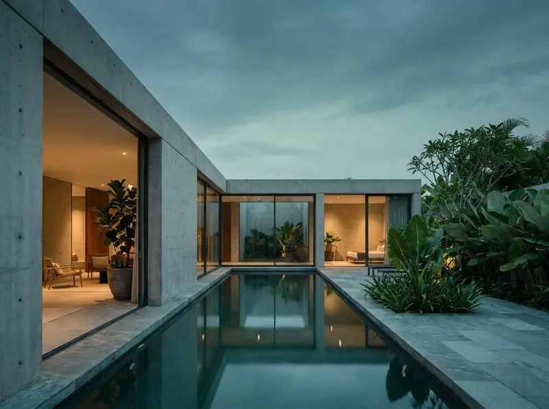 Ảnh minh hoạ một villa tối giản